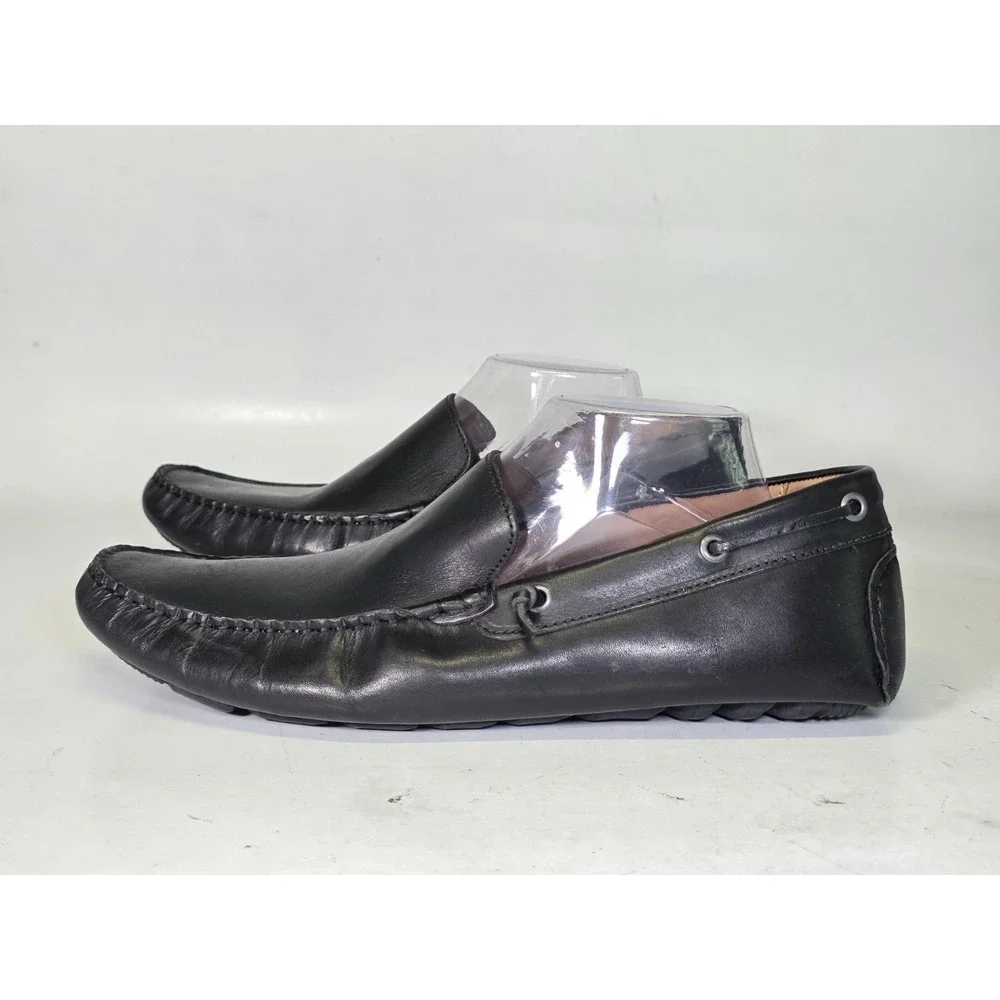 G.H. Bass Kis Men's Driving Loafers Size‎ 12 M Black Leather Slip On Boat Shoes